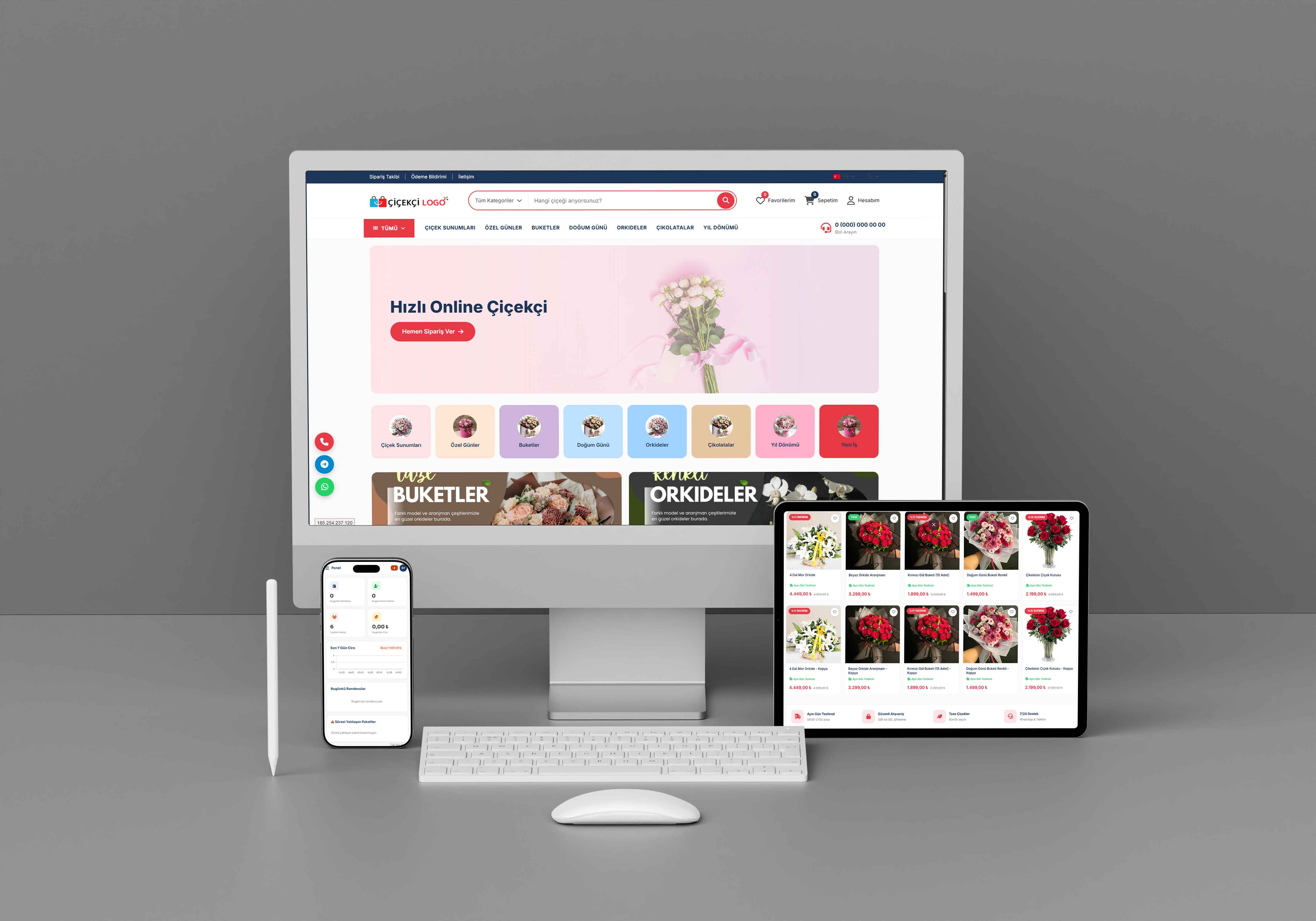 E-Ticaret Çiçekci Web Sitesi
